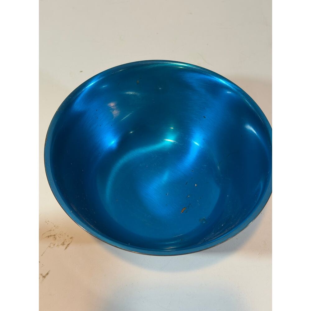 Vintage Reed & Barton The Paul Revere Torquoise Blue Enamel Antique Silver Bowl - Picture 3 of 4